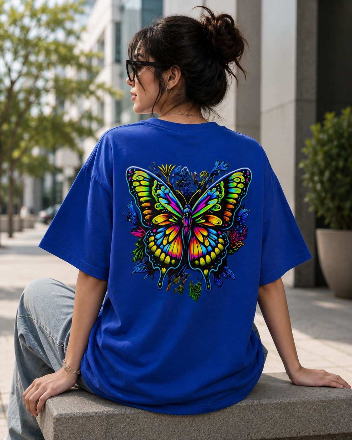 Neon Drip Butterfly Tee