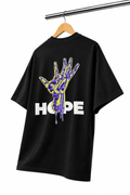 "HOPE" Dripping Skeleton Hand Graphic Oversized T-Shirt