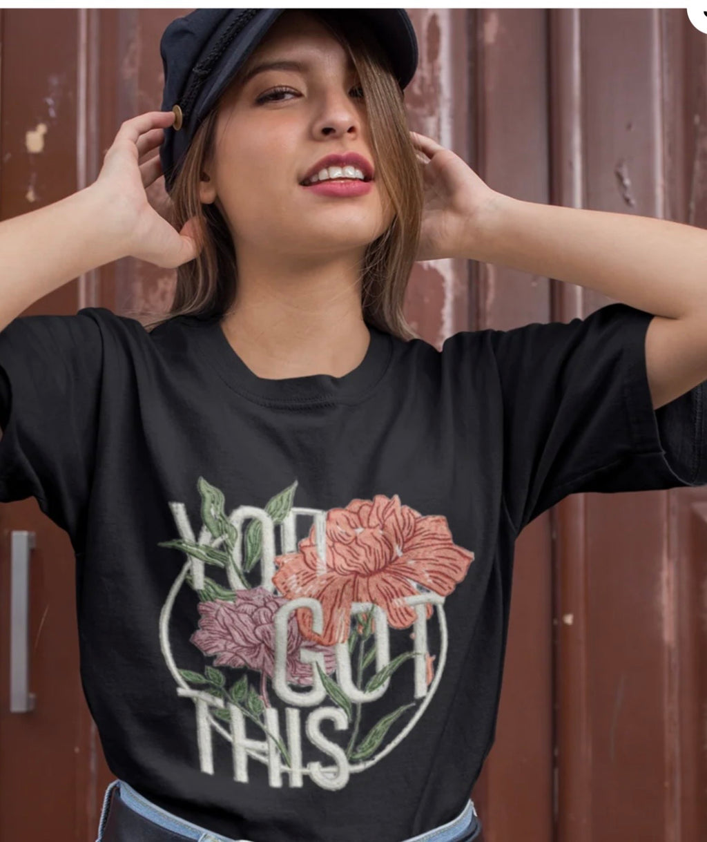 Floral Motivation” Oversized Tee Floral