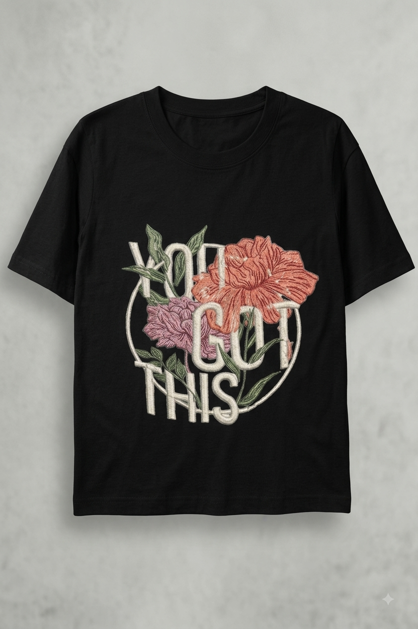 Floral Motivation” Oversized Tee Floral
