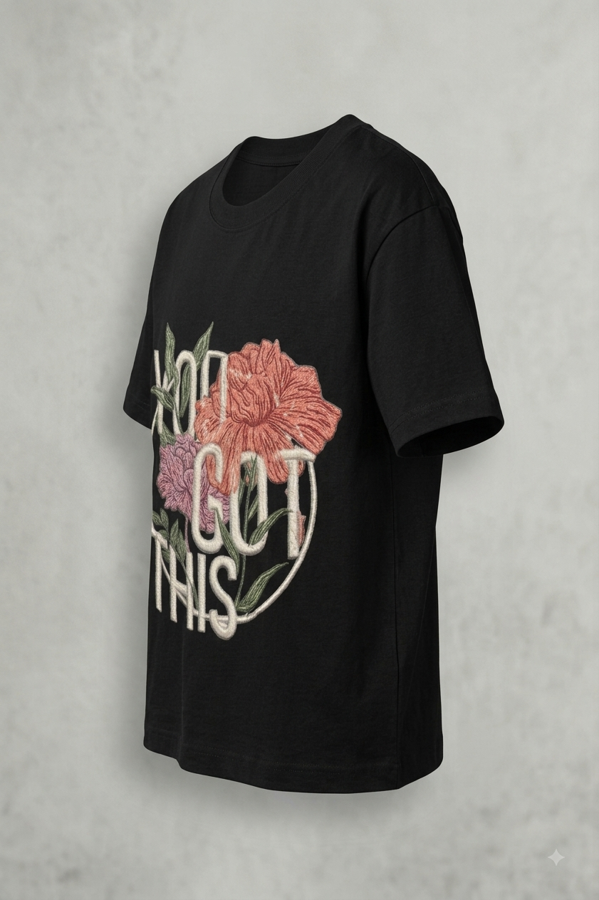 Floral Motivation” Oversized Tee Floral