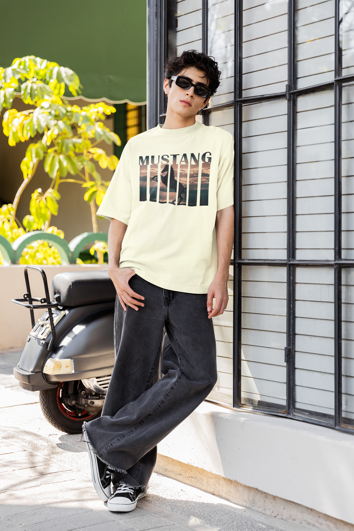 Mustang Scenic Graphic Oversized Tee - 240 GSM