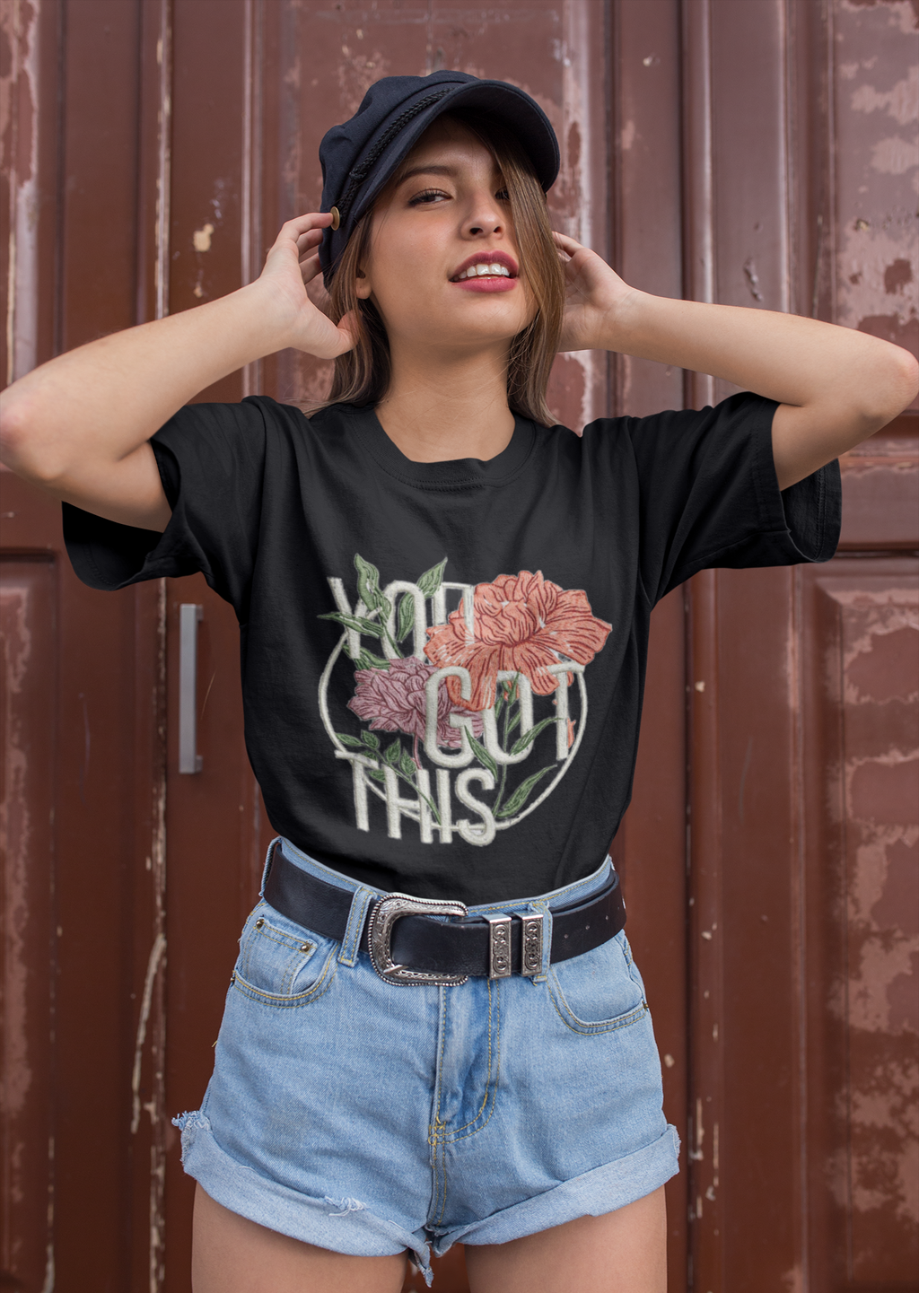 Floral Motivation” Oversized Tee Floral
