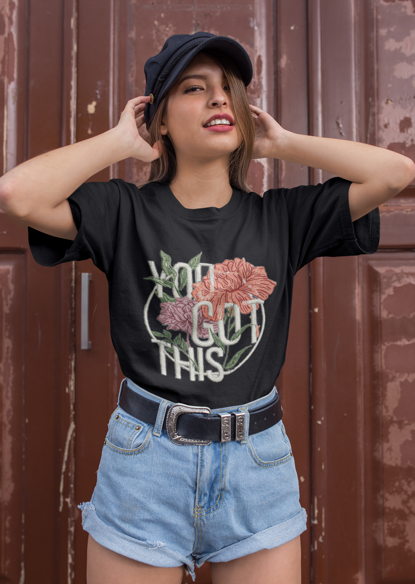 Floral Motivation” Oversized Tee Floral